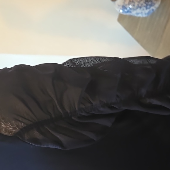 VENUS Navy Long Sleeve Top with Ruched Detailed Sleeves Mock Neck - Picture 2 of 12